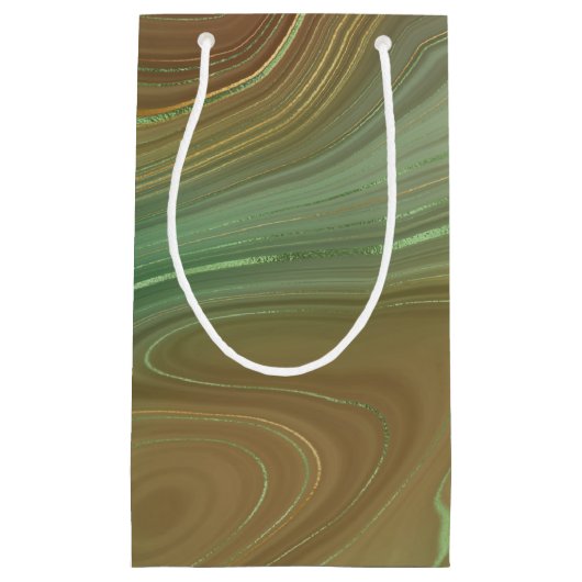 エメ自然ラルド層 |グリーンインクとゴールデンインクの瑪瑙 スモールペーパーバッグ (正面)