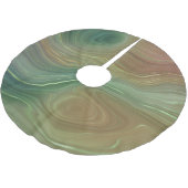 エメ自然ラルド層 |グリーンインクとゴールデンインクの瑪瑙 ブラッシュドポリエステルツリースカート (アングル)