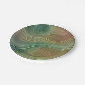 エメ自然ラルド層 |グリーンインクとゴールデンインクの瑪瑙 ペーパープレート (アングル)
