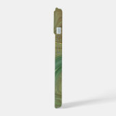 エメ自然ラルド層 |グリーンインクとゴールデンインクの瑪瑙 iPhone 15ケース (左側面)