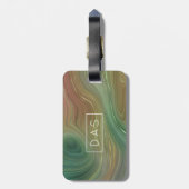 エメ自然ラルド層 |グリーン金ゴールドインクモノグラム ラゲッジタグ (裏面縦)