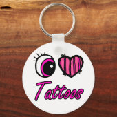 エモアイハートアイラブタトゥー キーホルダー (正面)