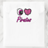 エモアイハート大好きパイレーツ 楕円形シール (バッグ)