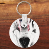 エモアニメの少女 キーホルダー (正面)