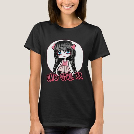 エモガールかわいいシーン美的パンク音楽ファンプル Tシャツ (正面)