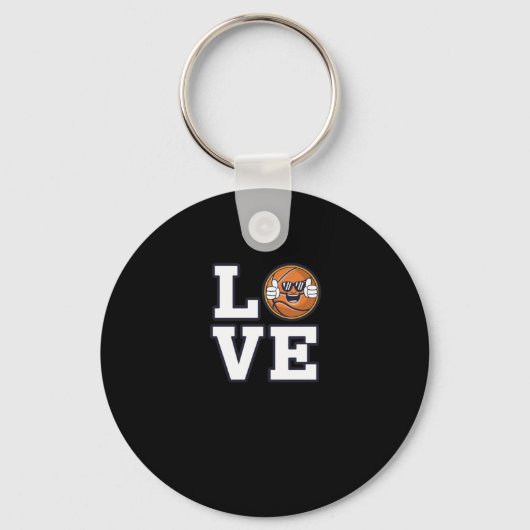 エモジとのラブバスケックールトボールデザイン キーホルダー (正面)