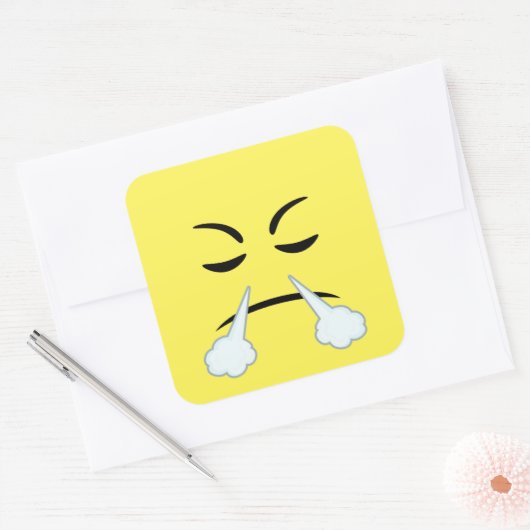 エモジの湯気 スクエアシール (封筒)