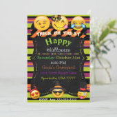 エモジハローウィンパーティまたはハロウィーン誕生日招待状 招待状 (スタンド正面)