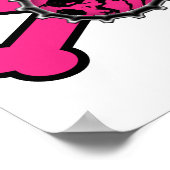 エモピンクスカルボトルカップピンククロスボーン ポスター (角)