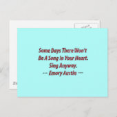 エモリー感動的オースティンやる気を起こさせる引用文。 ポストカード (正面/裏面)