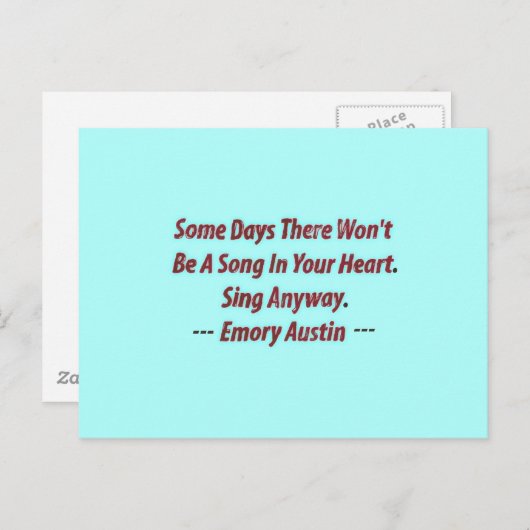 エモリー感動的オースティンやる気を起こさせる引用文。 ポストカード (正面/裏面)