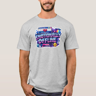 エモーショナルにオフラインなレトロY2Kデザイン ステッカー Tシャツ