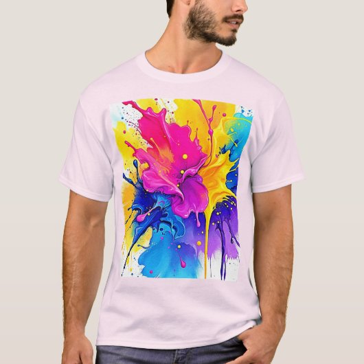 エモーショナルカラスプラッシュアート Tシャツ (正面)