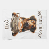 エモーショナルサポートコーヒーかわいいメンタルヘルス キッチンタオル (横)