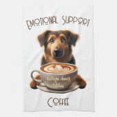 エモーショナルサポートコーヒーかわいいメンタルヘルス キッチンタオル (縦)