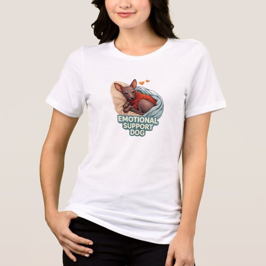 エモーショナルサポートドッグ ショロイツクイントリ トライブレンドTシャツ (正面)
