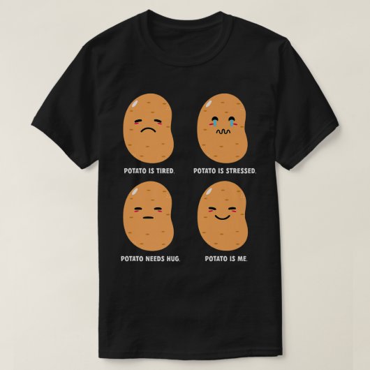 エモーショナルポテトキュートポテトスパッド Tシャツ (デザイン正面)
