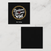 エモーショナル・サポート飲料おもしろいワイン愛好家 スクエア名刺 (正面/裏面)