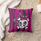 エモ女の子らしスカル クッション (ブランケット)
