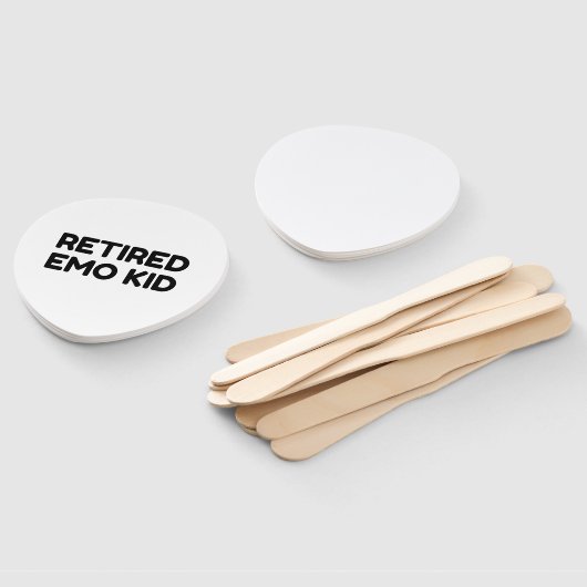 エモ退職したキッドおもしろい引用文 ハンドファン (組立なし)