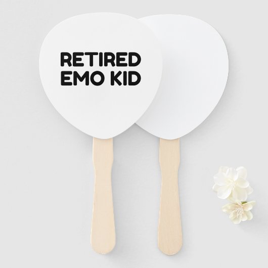 エモ退職したキッドおもしろい引用文 ハンドファン (正面&裏面)