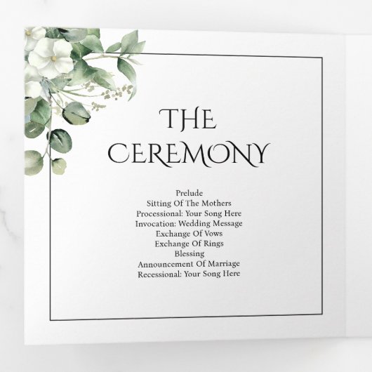 エヤキプタスと白い花結婚のフローラ 三つ折りプログラム (内部最初)