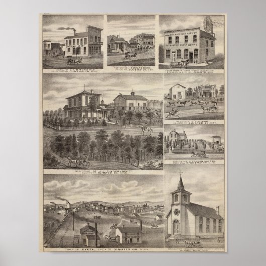 エヨタの住宅、ビジネス、町 ポスター (正面)