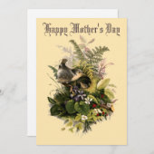 エラウビクトリアンレンの巣と花の母の日 シーズンカード (正面/裏面)