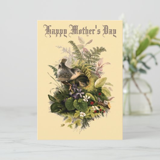 エラウビクトリアンレンの巣と花の母の日 シーズンカード (スタンド正面)