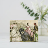 エラエレガントレビクトリアンレディースファッションプレート ポストカード (スタンド正面)