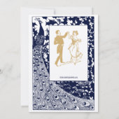 エラエレガントービクトリアンアールヌーボーピーコッ結婚ク 招待状 (裏面)