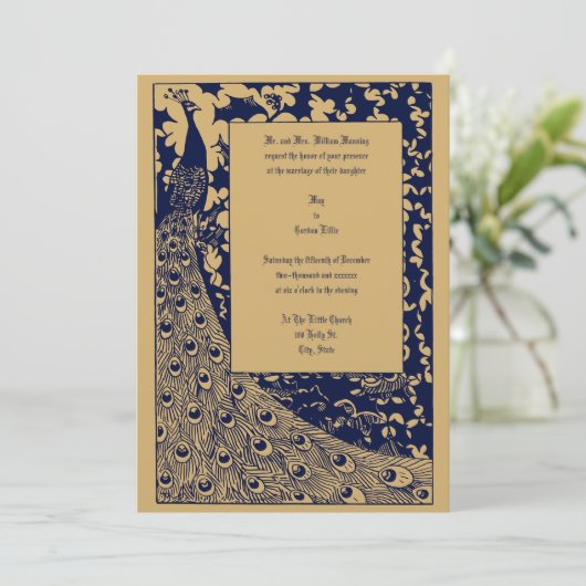 エラエレガントービクトリアンアールヌーボーピーコッ結婚ク 招待状 (スタンド正面)