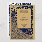 エラエレガントービクトリアンアールヌーボーピーコッ結婚ク 招待状 (正面/裏面)