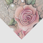 エラエレガントービクトリアンレディーピンクローズ&レース 薄葉紙 (詳細)