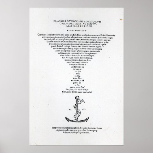 エラスムスのアドージュのタイトルページ ポスター (正面)