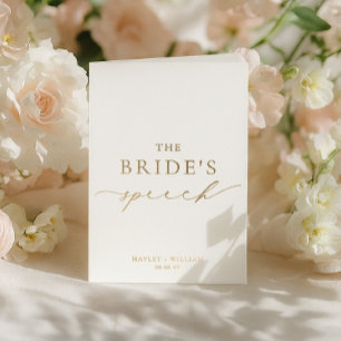エラズミア・花嫁の結婚式のスピーチ 箔カード