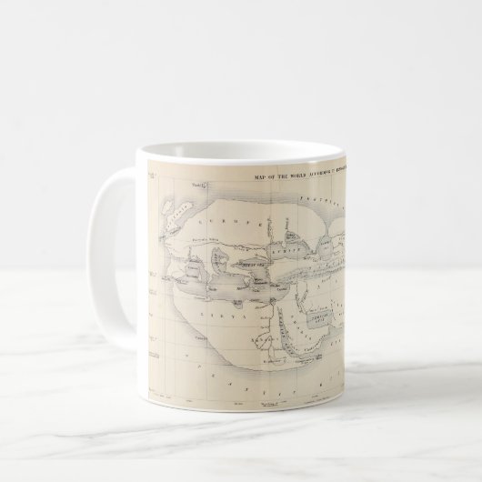 エラトステネスの世界地図 コーヒーマグカップ (正面左)