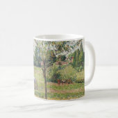 エラニーの灰色の馬のいる牧草地 油絵 コーヒーマグカップ (正面右)