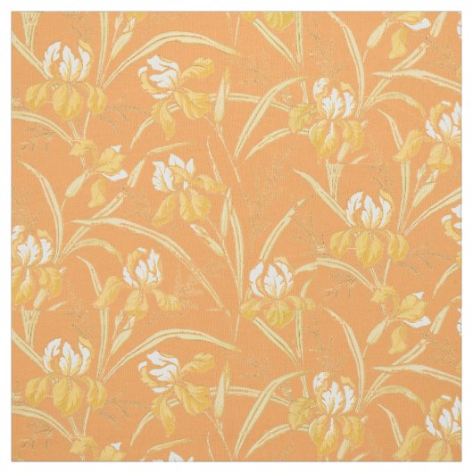 エラビクトリアンアールヌーボーアイリス花柄 ファブリック (見本)