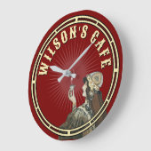 エラビクトリアンアールヌーボーコーヒーカフェ ラージ壁時計 (傾斜)