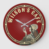 エラビクトリアンアールヌーボーコーヒーカフェ ラージ壁時計 (正面)