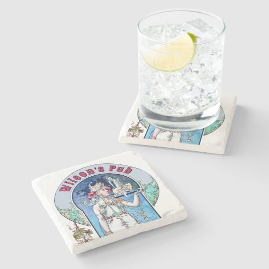 エラビクトリアンアールヌーボーパブ ストーンコースター (横)