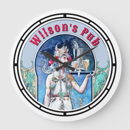 エラビクトリアンアールヌーボーパブ ラージ壁時計 (正面)