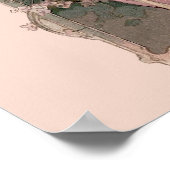 エラビクトリアンアールヌーボー女性&三日月 ポスター (角)