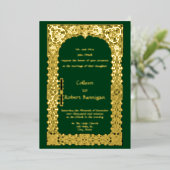 エラビクトリアンケルト結び目模様縁ど結婚ズ 箔招待状 (立ち正面)