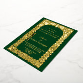 エラビクトリアンケルト結び目模様縁ど結婚ズ 箔招待状 (回転した状態)