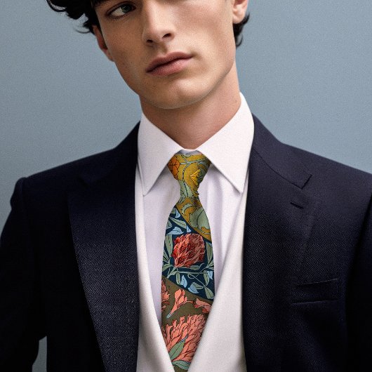 – エラビクトリアンハイビスカス&バラマリーメンズ ネクタイ