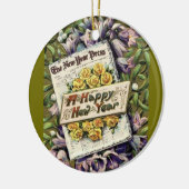 エラビクトリアンハッピーニューイヤーオーナメント装飾 セラミックオーナメント (左)