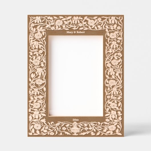 エラビクトリアンバラフローラ縁どつる植物 レーザー彫刻フレーム (正面)