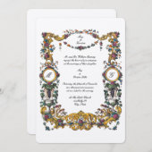 エラビクトリアンバロックスタイルフローラカルトゥーシュ 招待状 (正面/裏面)